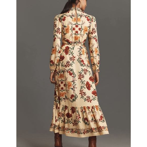 Farm Rio x Anthropologie Long Sleeve Cutout Maxi dress size XL - Picture 2 of 8